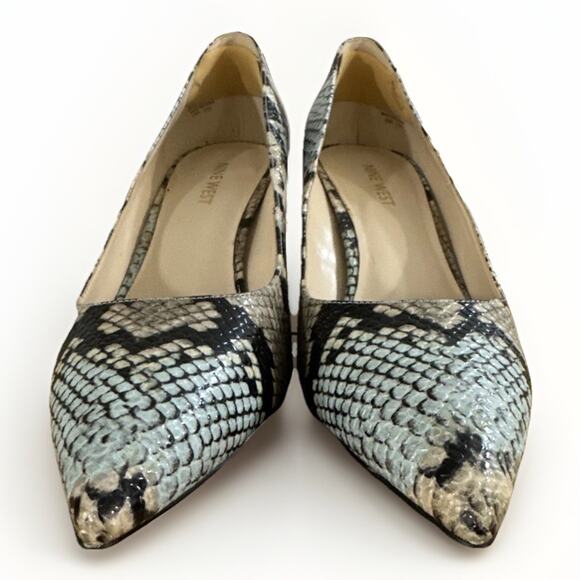 Nine West Womens Size 8 M Faux Snake Skin Pumps Pointed Toe Stiletto Heel - Picture 2 of 7
